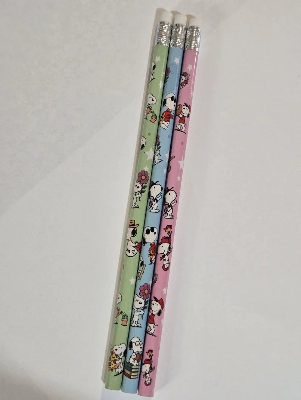 Snoopy Character Pencil Set - Pastel Green Blue Pink